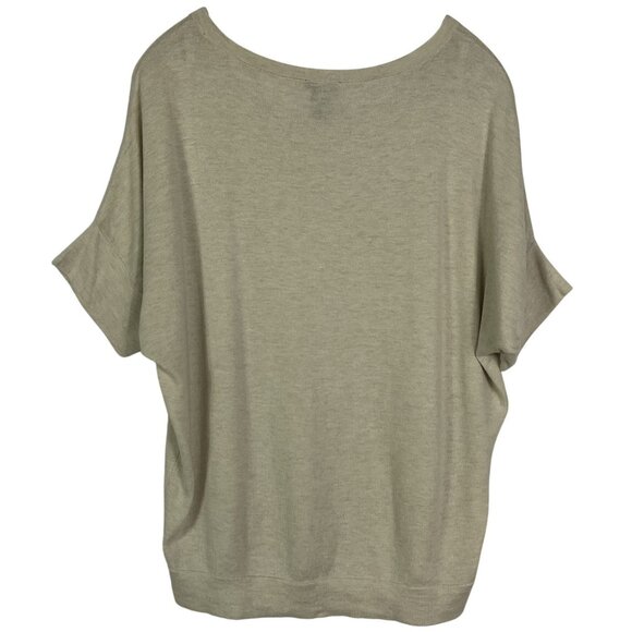 Ann Taylor Factory Short-sleeve Tan Sweater, size Large, 60% Cotton, 20% Rayon, - Picture 3 of 6